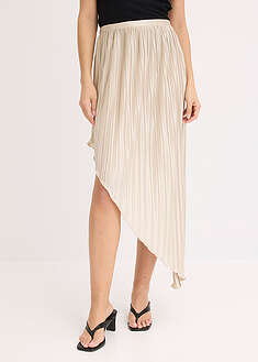 Falda plisada de satén brillante