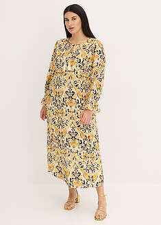Vestido estampado tipo caftán de viscosa fluida