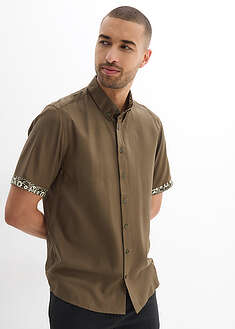 Camisa de manga corta de viscosa con corte slim