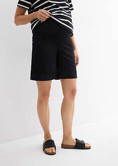 Bermudas premamá 2 en 1 de lino y algodón con banda abdominal