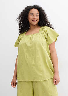 Blusa tipo túnica de milrayas de algodón