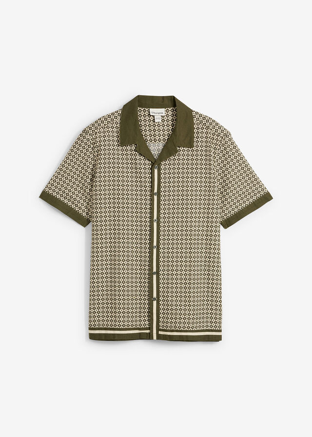 Camisa de manga corta con lino