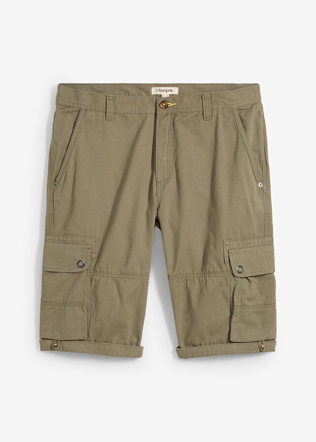 Bermudas tipo cargo de algodón puro con corte regular
