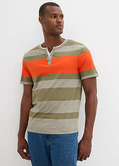 Camiseta con cuello henley de manga corta