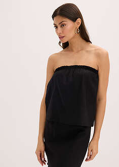Blusa sin mangas con contenido de lino