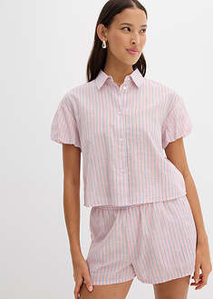 Blusa de manga corta de algodón puro