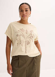 Camiseta de algodón con aplicación de tachuelas