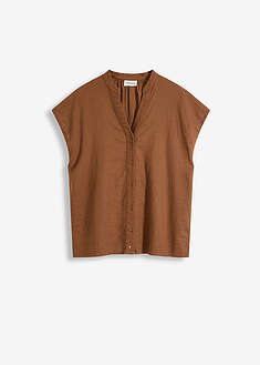 blusa-de-manga-corta-de-mezcla-de-lino-vaporoso