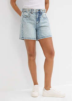 Vaqueros cortos poco elásticos con talle medio