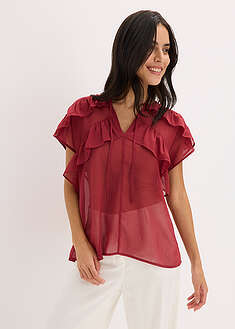 Blusa de gasa con volantes