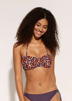 Top de bikini tipo bandeau con tirantes desmontables