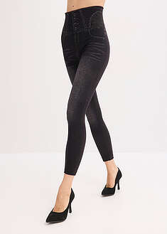 Leggings tipo medias, moldeadores, en look vaquero