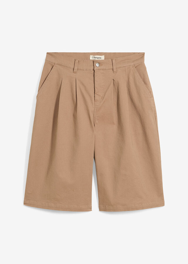 Bermudas largas de mezcla de algodón elástico