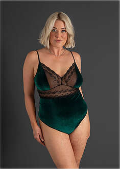 Body de terciopelo con abertura