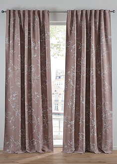 Cortina oscurecedora con estampado de hojas (1 unidad)