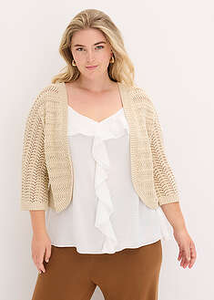 Bolero de media manga con aspecto de ganchillo