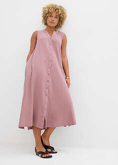 Vestido camisero de muselina