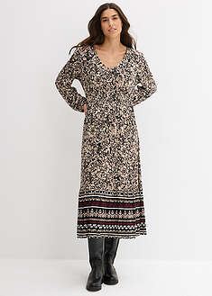 Vestido largo de mezcla suave de viscosa y elastano