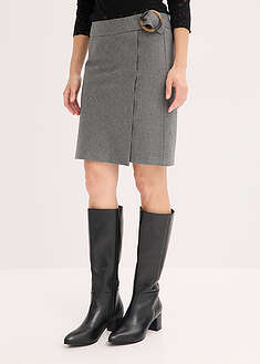 Falda con aspecto cruzado y patrón de espiga