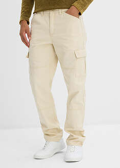 Pantalón tipo cargo de mezcla de lona de algodón elástico con corte recto e informal