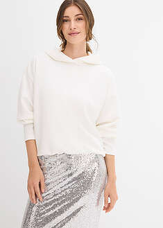 Sudadera con capucha de mezcla de viscosa ligeramente brillante