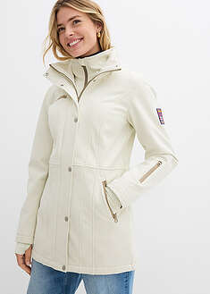 Chaqueta softshell elástica con diseño largo y tejido repelente al agua