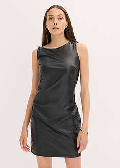 Vestido con un solo hombro en piel sintética