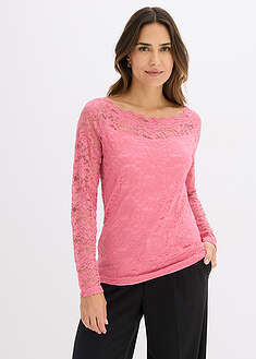 Camiseta de encaje con manga larga