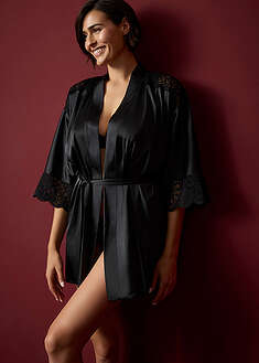 Kimono de satén con efecto brillante