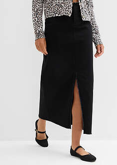 Falda de sarga con flecos