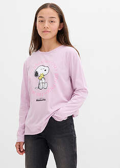 Camiseta de manga larga de algodón puro con estampado de Snoopy