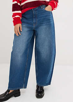 Vaqueros barrel, high waist, cropped
