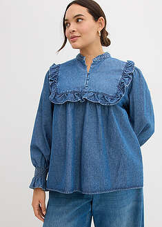 Blusa vaquera con volantes