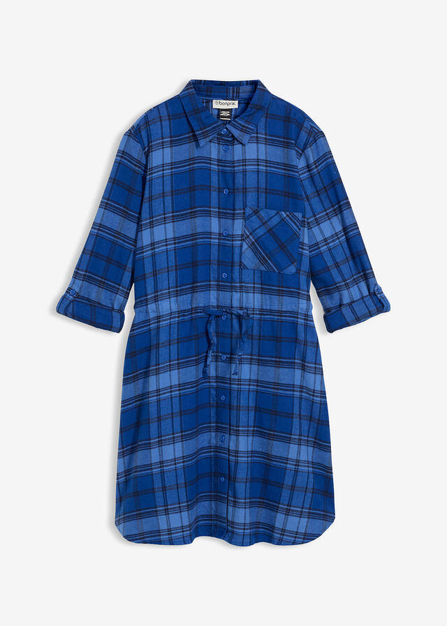 Vestido camisero de franela