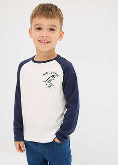 Camiseta de algodón orgánico puro con mangas largas tipo raglán