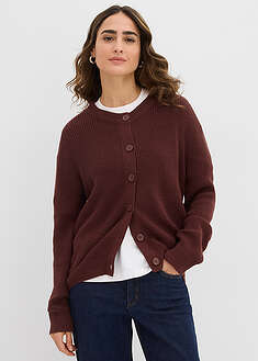 Chaqueta de punto fino con cuello redondo