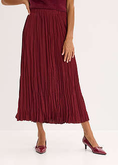 Falda de satén con efecto arrugado