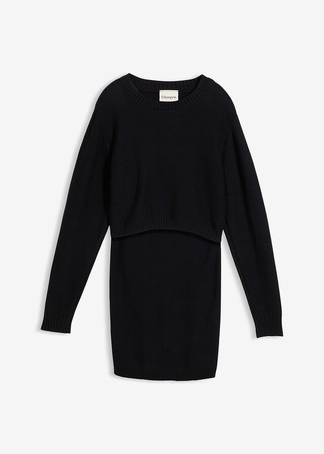 Conjunto de jersey y falda de algodón orgánico para durante y después del embarazo (2 piezas)