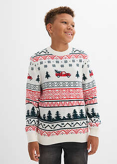 Jersey de punto fino con motivo navideño