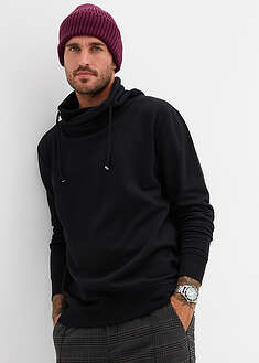 Sudadera de algodón orgánico puro con cuello tipo chal