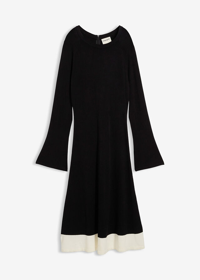 Vestido de punto de mezcla de viscosa con detalles en contraste