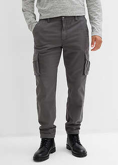 Pantalón térmico tipo cargo, relaxed fit, con forro de franela y cintura cómoda, straight