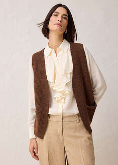 Chaleco de punto grueso con lana de alpaca