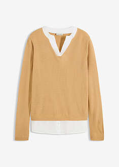 jersey-de-punto-fino-con-inserto-de-blusa