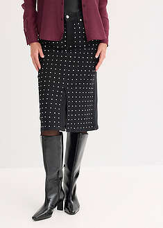 Falda vaquera con aplicación de piedras brillantes