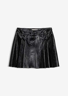 falda-corta-de-piel-sintetica-con-pliegues