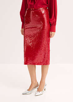 Falda midi de lentejuelas