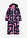 Traje para la nieve impermeable con capucha desmontable - Lila oscuro-rosa neón-negro estampado - bonprix