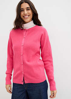 Chaqueta de punto fino con cuello redondo