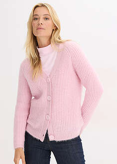 Jersey de punto grueso de canalé con efecto brillante